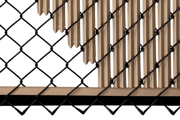 Chain Link Royal Blue Single Wall Ridged™Privacy Slat 7ft High Fence Bottom Lock 